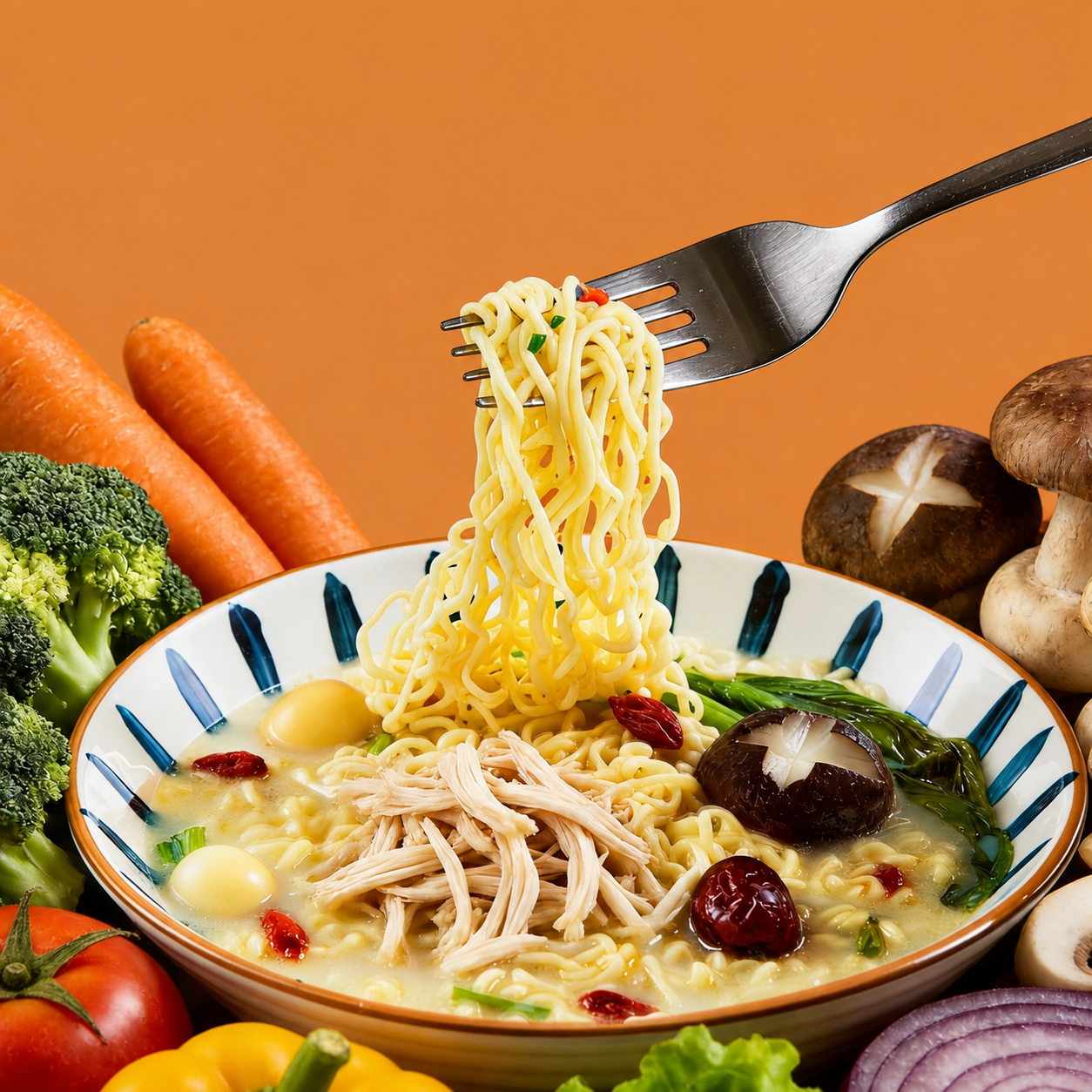 Fresh KONJOY konjac noodle closeup